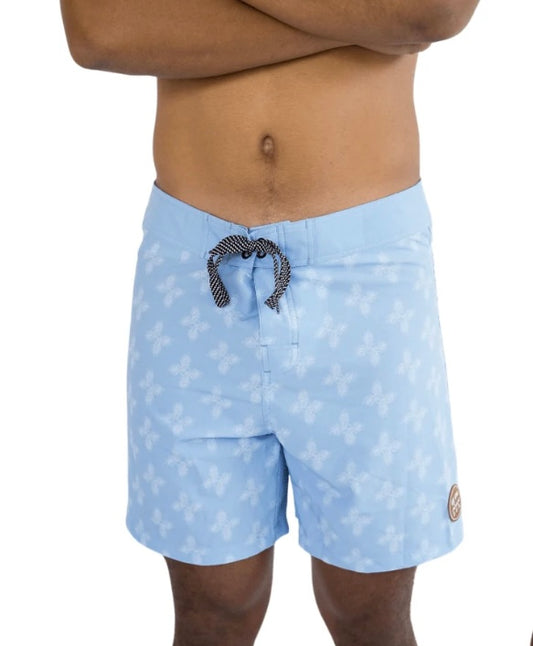 Board Shorts-Light Blue Breadfruit Banana