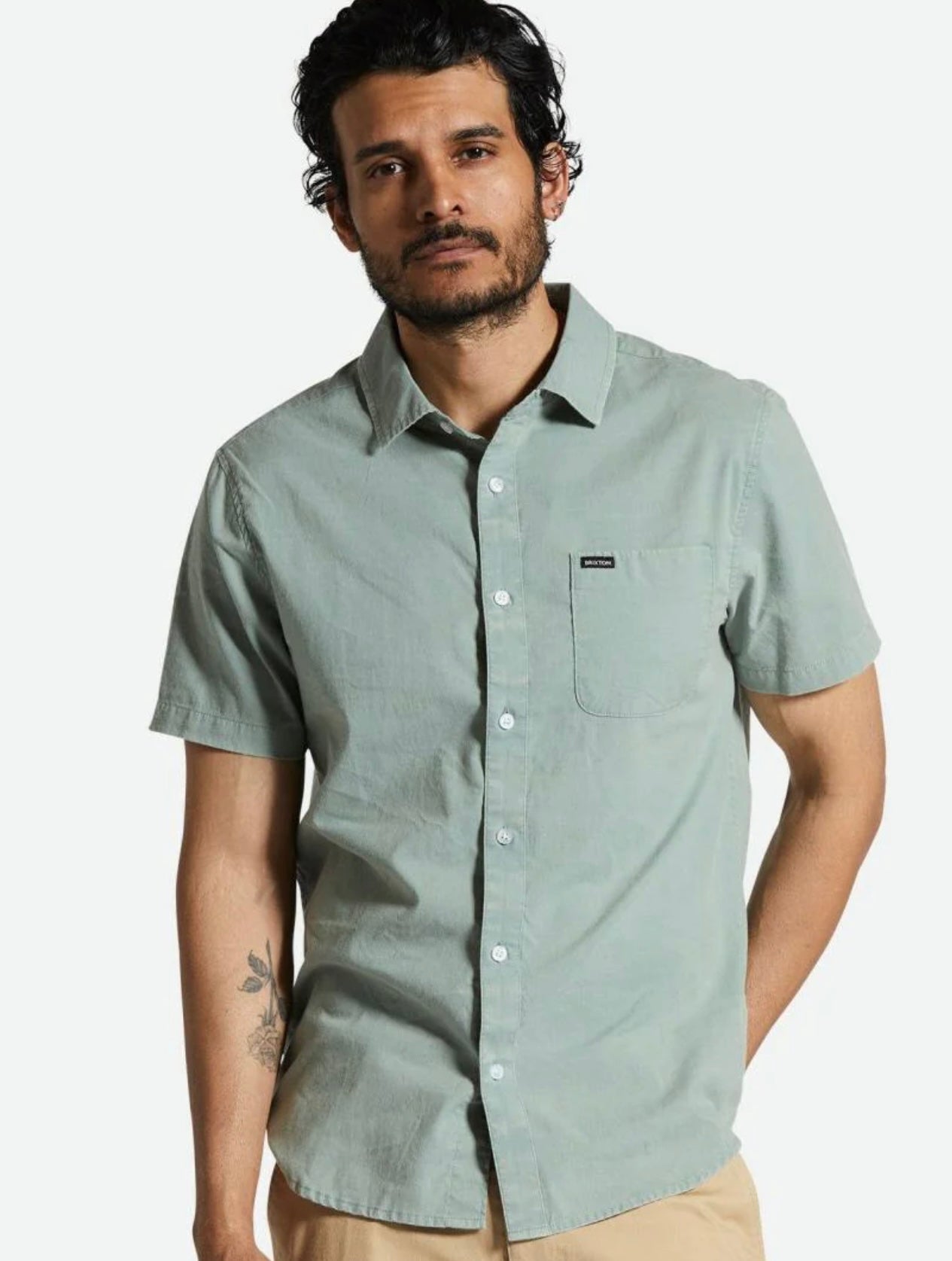 Charter Sole Wash S/S Chino Green 01393