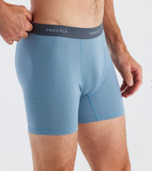 Bamboo Elevate Boxer Briefs Blue Fog