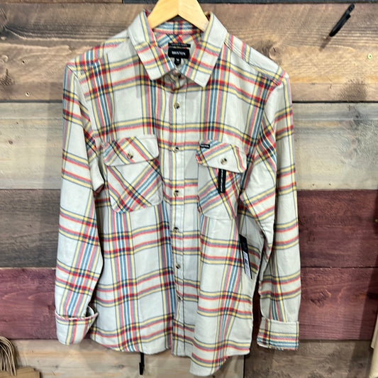 Bowery L/S Flannel White Smoke/Yellow Red 0123