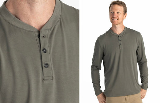 Bamboo Flex Long Sleeve Henley Fatigue