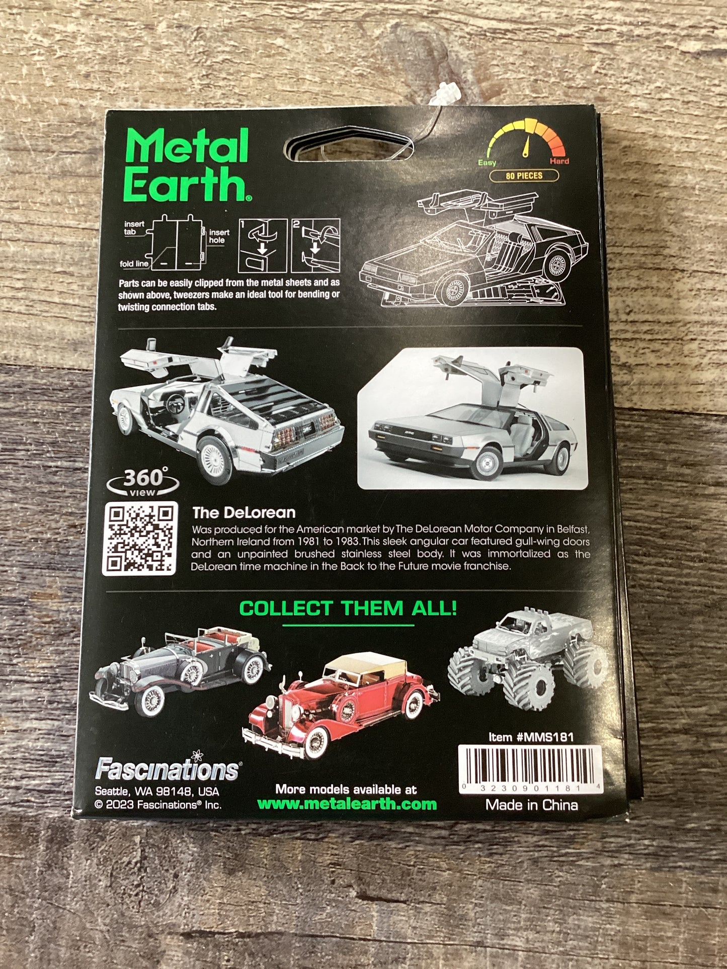 Metal Earth Delorrean Metal Modle