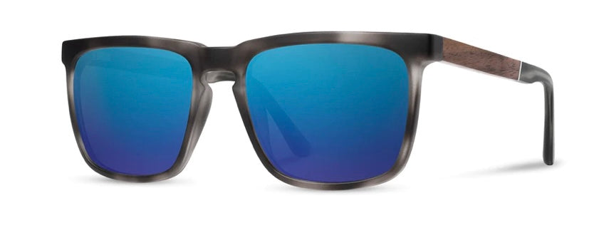 Ridge:Matte Pearl Grey Walnut HD Polarized Blue Flash