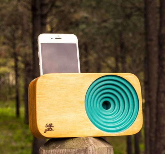 Turquoise Wood Sound System
